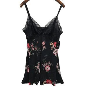 INC Womens Intimates Romantic Floral Short Night Gown Sz XL Babydoll Lace NWT